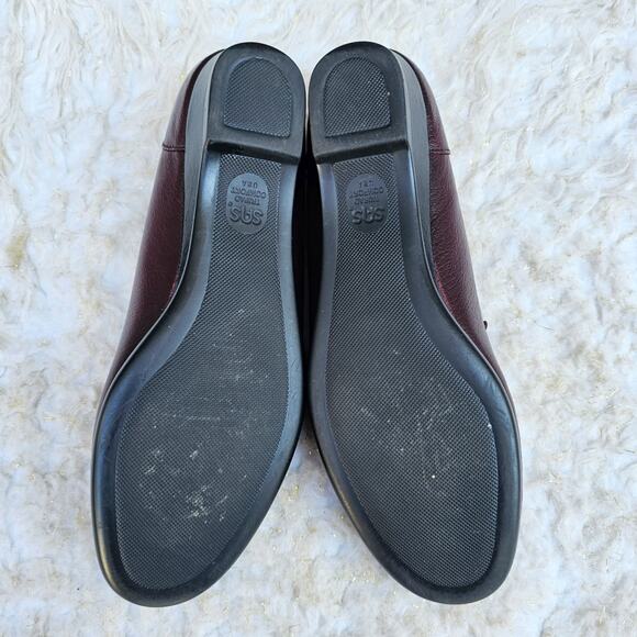 Burgundy Leather Loafer SAS Easier Size 8.5 S Tripad Comfort Red Moccasins EUC - Picture 10 of 13